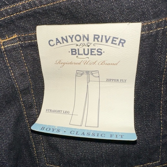 Boys Straight Leg Canyon River Blues Husky Dark Wash Denim Blue Jeans Size 34x28 - Picture 3 of 4